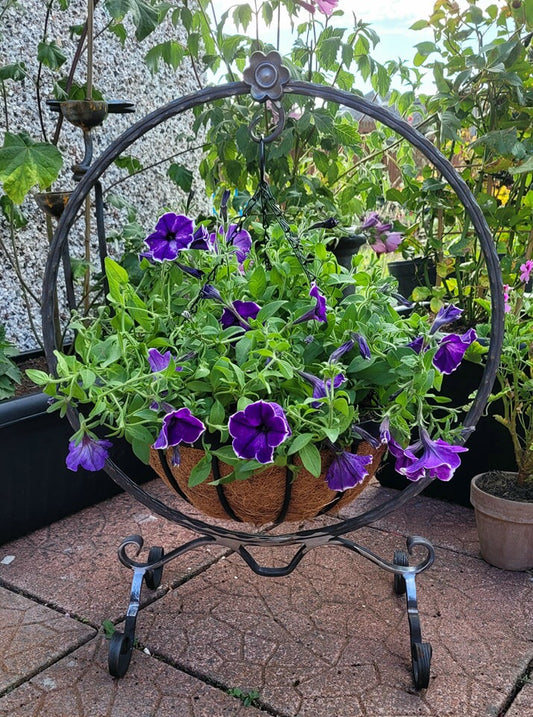 Rusty Hanging Basket Stand